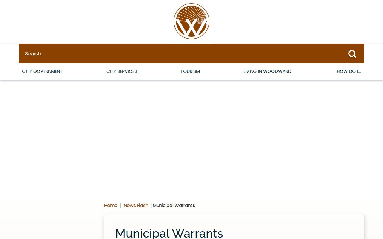 Woodward County active warrants official municipal notice