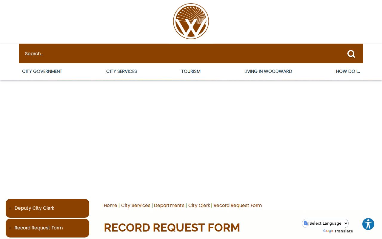Woodward County municipal warrant records city request form