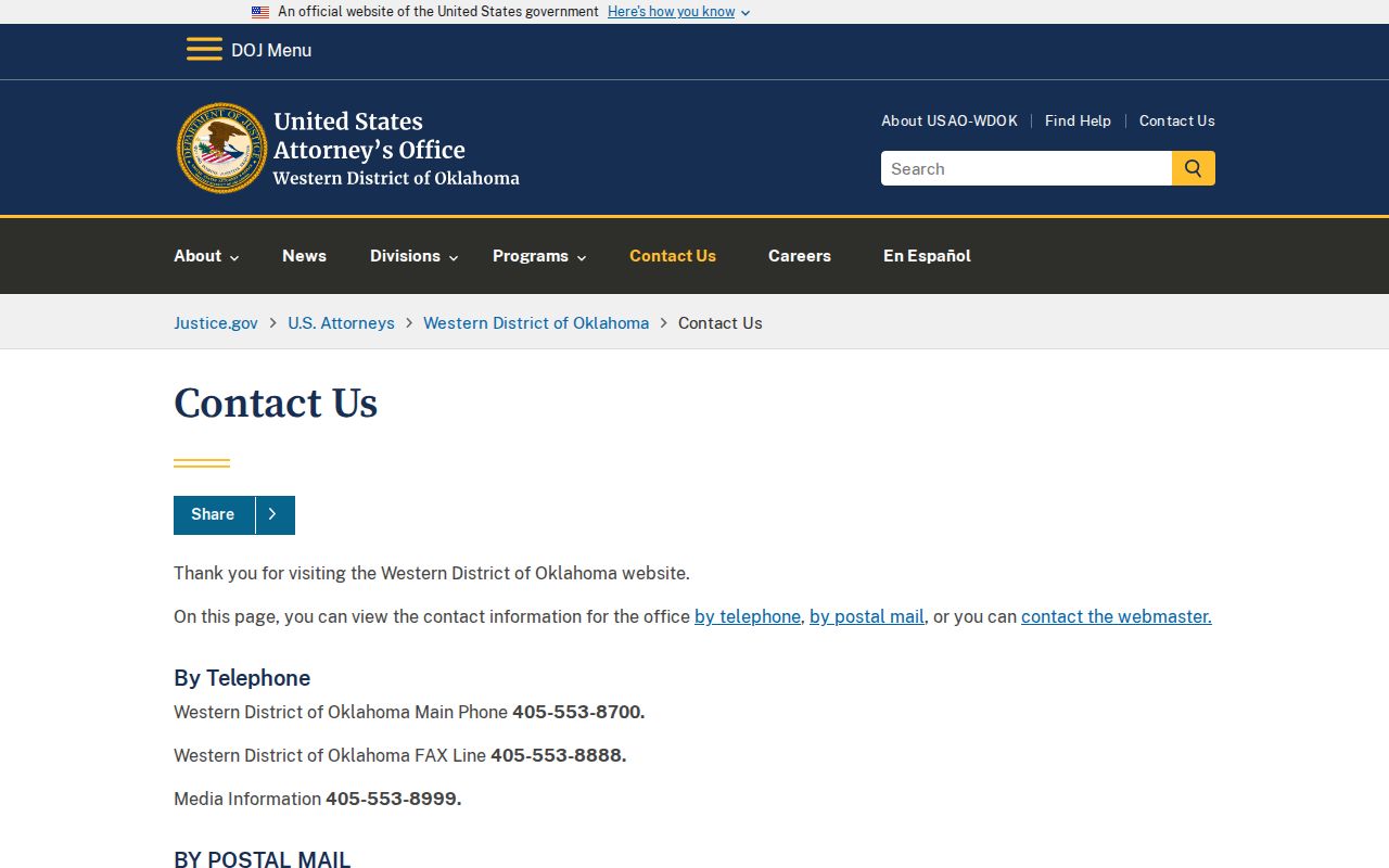 Woodward County arrest warrant federal district court context